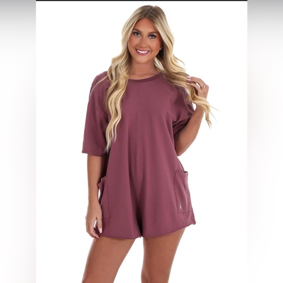 NWOT Maroon Hotshot Tee Romper XS small flaw - Picture 8 of 8